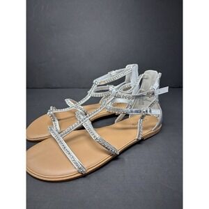 Torrid‎ Studded Gladiator Sandal - Silver Size 10 WW READ